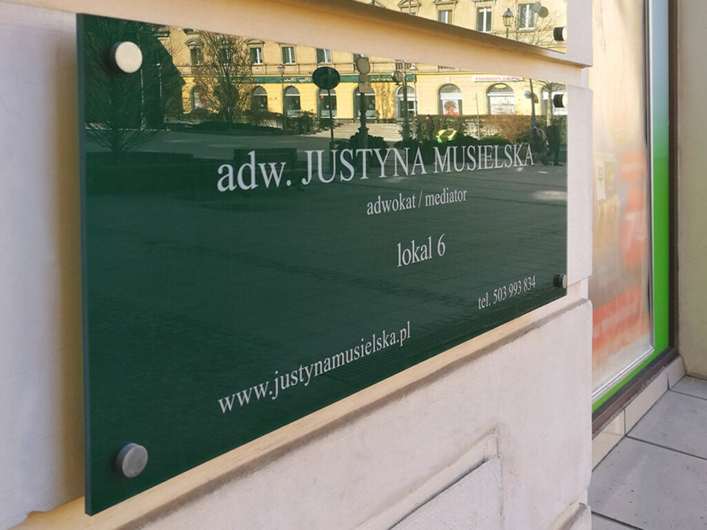 szyld reklamowy, tablica informacyjna, kancelaria adwokacka