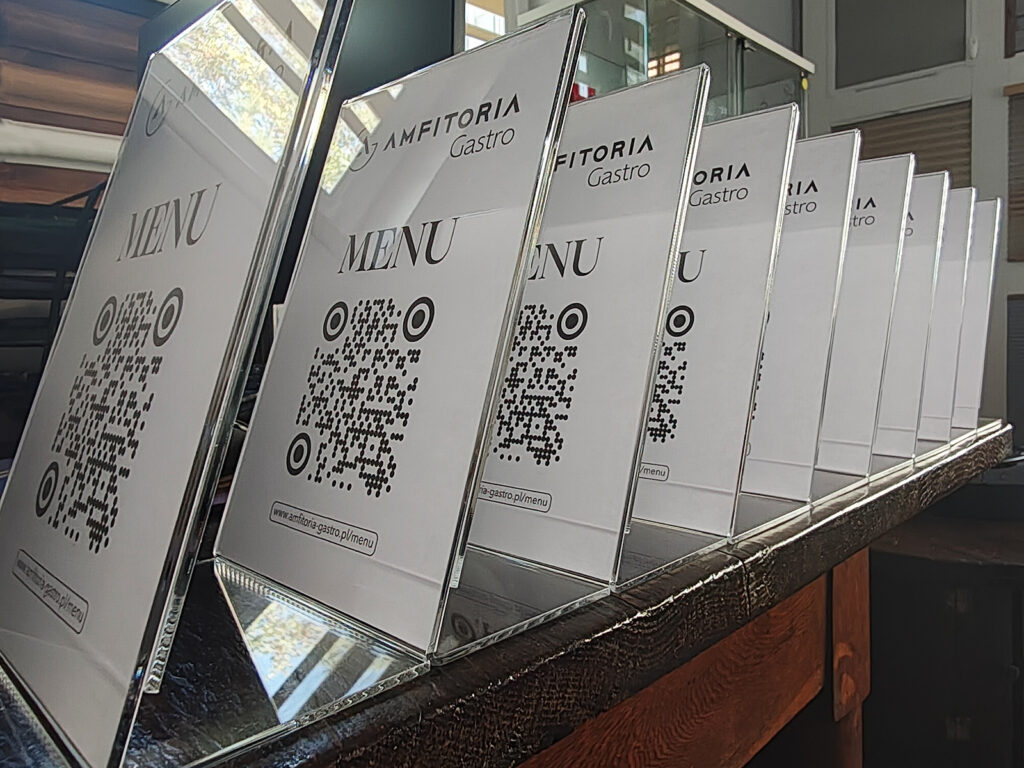 stojaki menu, menu qr kod, wydruki, tabliczki